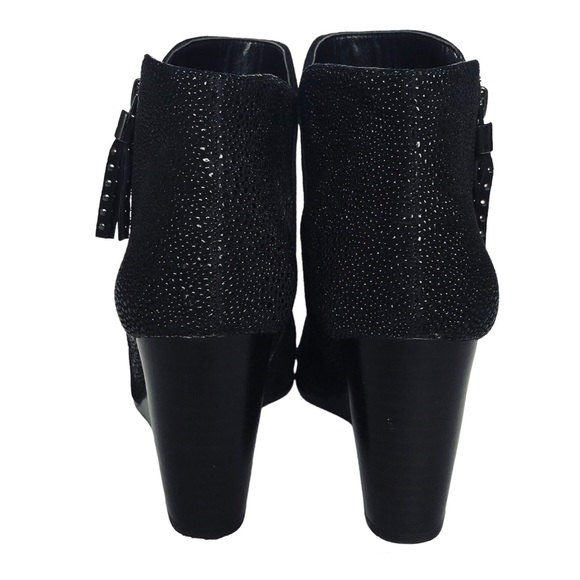 KARL LAGERFELD Black Julita Tassel Wedge Bootie - Picture 6 of 9